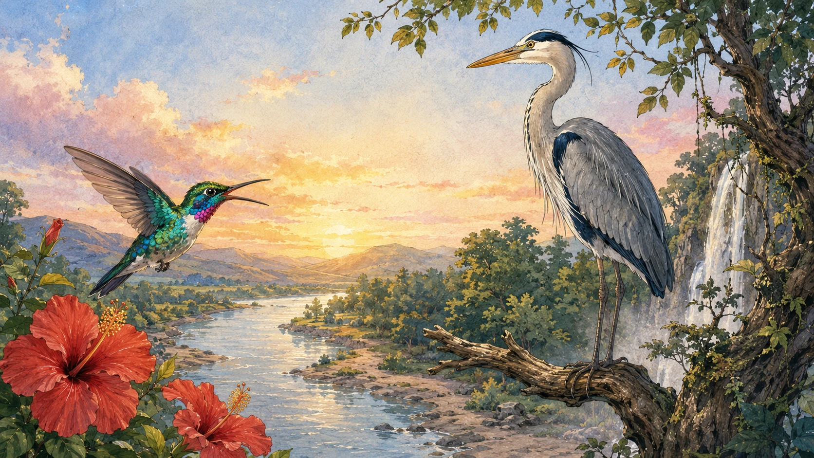 Chim Ruồi và Chim Diệc