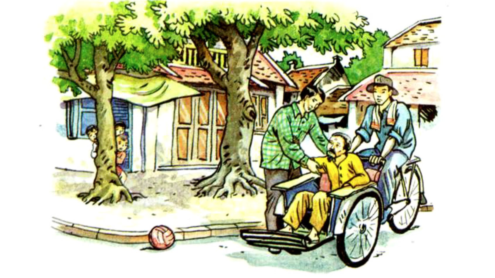 Trận bóng dưới lòng đường